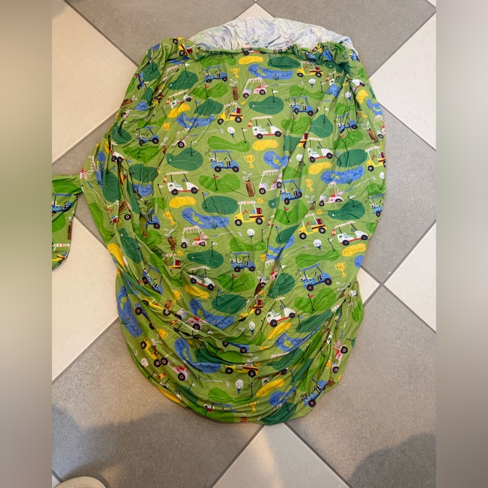 Little Sleepies bamboo crib sheet- Green Golf Print